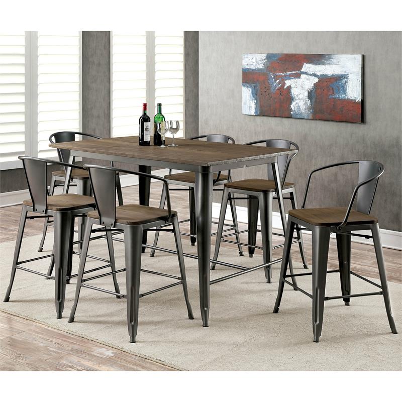 Bowery Hill Metal Counter Stool in Dark Bronze Finish (Set of 2)