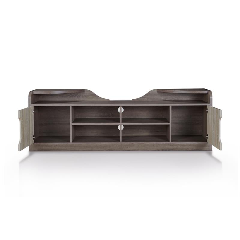 Bowery Hill Rustic Wood 72-Inch TV Stand in Chestnut Brown Finish