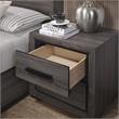 Bowery Hill 2-Drawer Contemporary Wood Nightstand in Gray/Black
