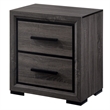 Bowery Hill 2-Drawer Contemporary Wood Nightstand in Gray/Black