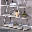 Bowery Hill Contemporary Metal 4-Shelf Bookcase in Chrome Finish