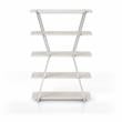 Bowery Hill Contemporary Metal 4-Shelf Bookcase in Chrome Finish