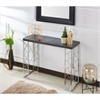 Bowery Hill Modern Metal Console Table in Black and Chrome Finish