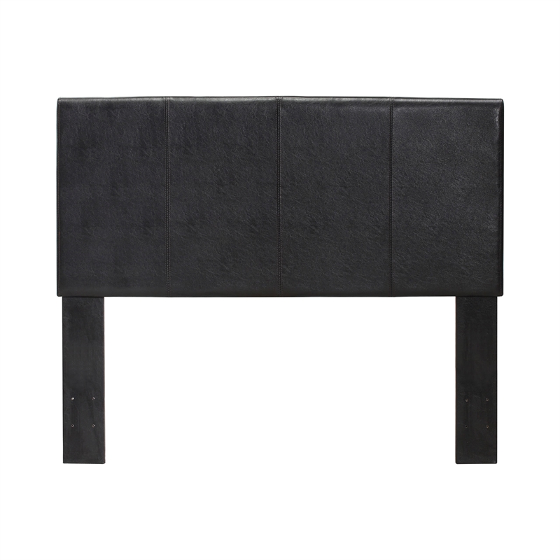 Bowery Hill Faux Leather King Platform Bed in Espresso Finish