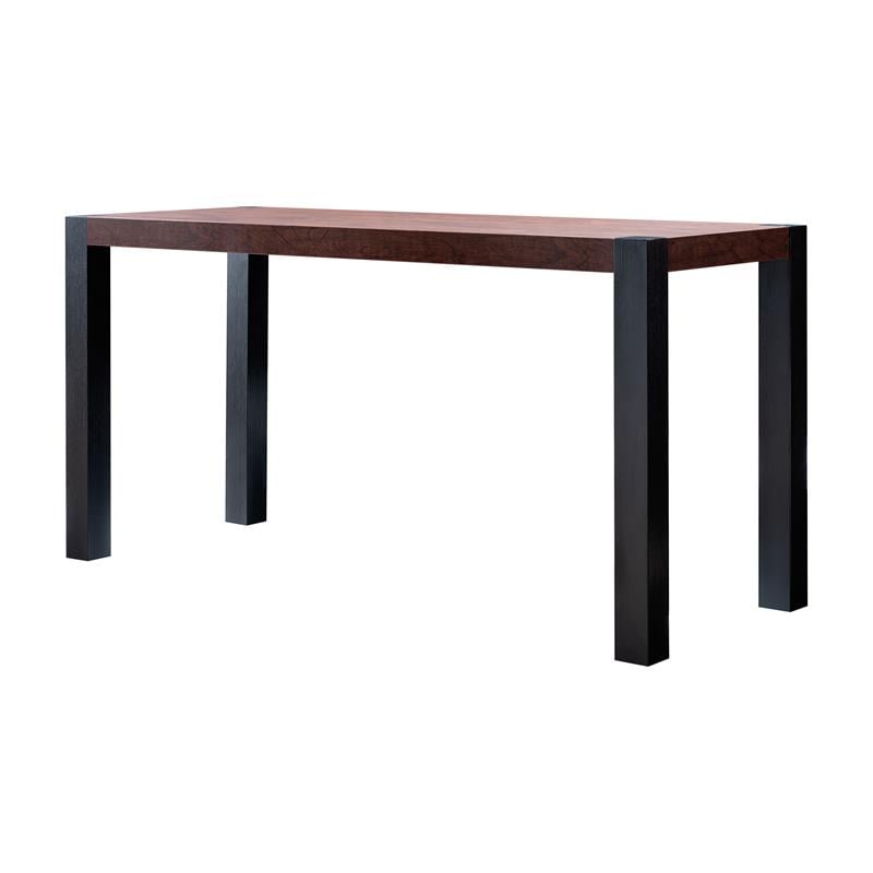 Bowery Hill Wood Rectangle Dining Table in Walnut and Black Finish