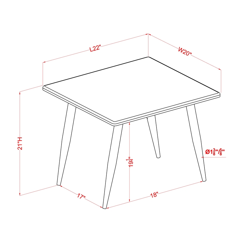 Bowery Hill Mid-Century Wood 3-Piece Coffee Table Set in Gray Finish