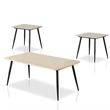 Bowery Hill Wood 3-Piece Coffee Table Set in Natural Tone Finish