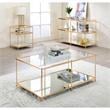 Bowery Hill Contemporary Metal 2-Shelf Console Table in Champagne Finish