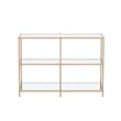 Bowery Hill Contemporary Metal 2-Shelf Console Table in Champagne Finish