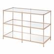 Bowery Hill Contemporary Metal 2-Shelf Console Table in Champagne Finish