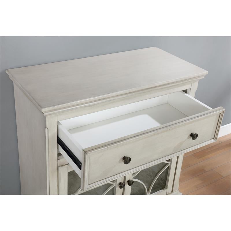 Bowery Hill Wood 1-Drawer Hallway Cabinet in Antique White Finish