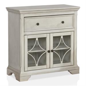 bowery hill wood 1-drawer hallway cabinet in antique white finish