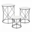Bowery Hill Contemporary Wood 3-Piece Nesting Tables in White