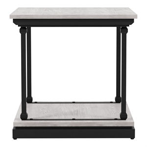 Bowery Hill Transitional Wood End Table in Antique White Finish