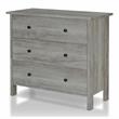 Bowery Hill Transitional Wood 3-Drawer Chest in Gray Oak Finish