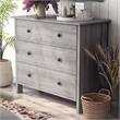 Bowery Hill Transitional Wood 3-Drawer Chest in Gray Oak Finish