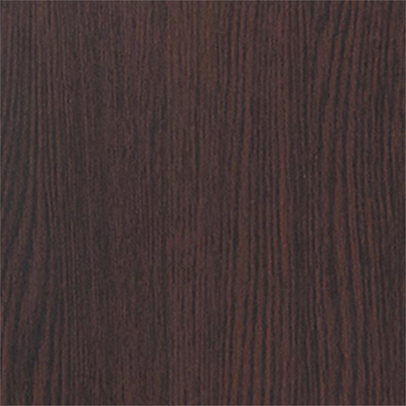 Bowery Hill Industrial Wood Round Coffee Table in Walnut Finish