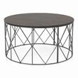 Bowery Hill Industrial Wood Round Coffee Table in Walnut Finish