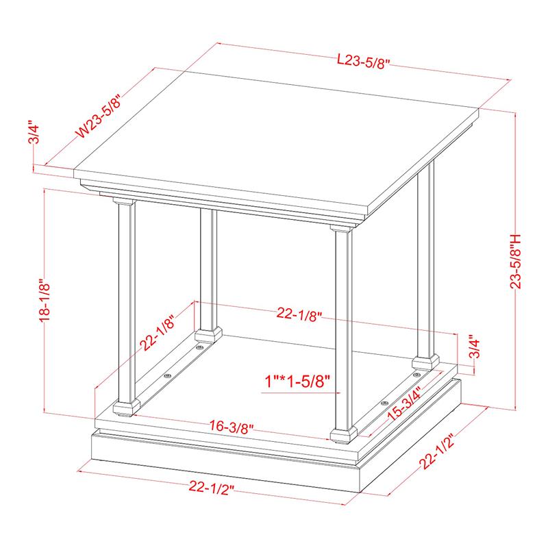 Bowery Hill Wood 2-Piece Coffee Table Set in Antique Gray Finish