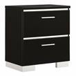 Bowery Hill Contemporary Wood Nightstand in Black (Set of 2)