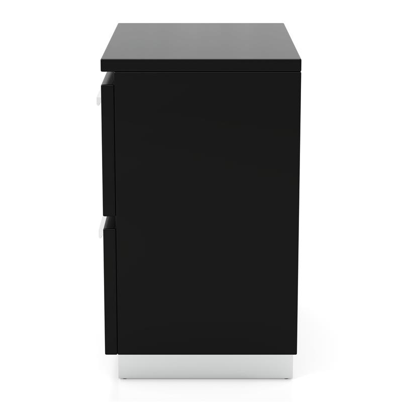 Bowery Hill Contemporary Wood Nightstand in Black (Set of 2)