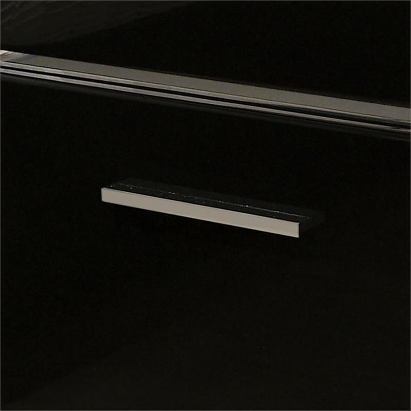 Bowery Hill Contemporary Wood Nightstand in Black (Set of 2)