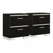 Bowery Hill Contemporary Wood Nightstand in Black (Set of 2)