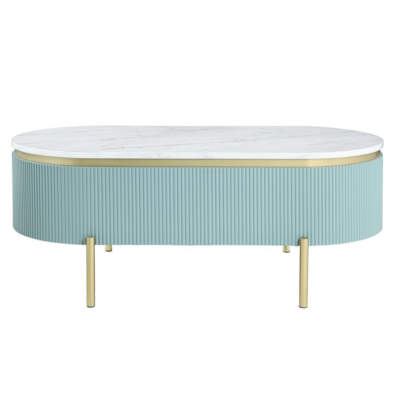 Bowery Hill Contemporary Wood 1-Drawer Coffee Table in Green