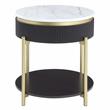 Bowery Hill Contemporary Wood 1-Drawer End Table in Dark Walnut