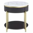 Bowery Hill Contemporary Wood 1-Drawer End Table in Dark Walnut