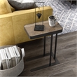 Bowery Hill Industrial Metal Adjustable Side Table in Sand Black