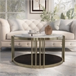 Bowery Hill Contemporary Metal 1-Shelf Coffee Table in Brass