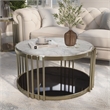 Bowery Hill Contemporary Metal 1-Shelf Coffee Table in Brass