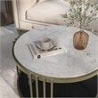 Bowery Hill Contemporary Metal 1-Shelf Coffee Table in Brass