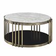 Bowery Hill Contemporary Metal 1-Shelf Coffee Table in Brass