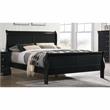 Bowery Hill Transitional Solid Wood Cal King Sleigh Bed in Black