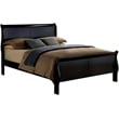 Bowery Hill Transitional Solid Wood King Sleigh Bed in Black