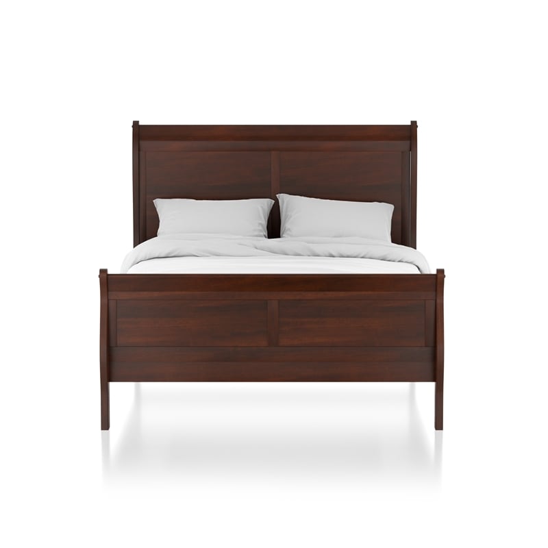 Bowery Hill Transitional Solid Wood King Sleigh Bed in Cherry
