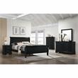 Bowery Hill Transitional Solid Wood Queen Sleigh Bed in Black