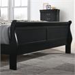Bowery Hill Transitional Solid Wood Queen Sleigh Bed in Black