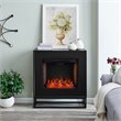 Bowery Hill Engineered Wood Smart Electric Fireplace in Black