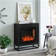 Bowery Hill Engineered Wood Smart Electric Fireplace in Black
