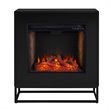 Bowery Hill Engineered Wood Smart Electric Fireplace in Black