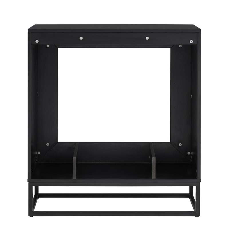 Bowery Hill Engineered Wood Smart Electric Fireplace in Black