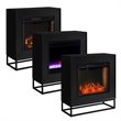 Bowery Hill Engineered Wood Smart Electric Fireplace in Black
