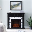 Bowery Hill Engineered Wood Marble Electric Fireplace in Black