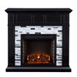 Bowery Hill Engineered Wood Marble Electric Fireplace in Black