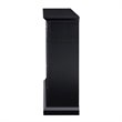 Bowery Hill Engineered Wood Marble Electric Fireplace in Black