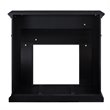 Bowery Hill Engineered Wood Marble Electric Fireplace in Black