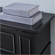 Bowery Hill Engineered Wood Marble Electric Fireplace in Black
